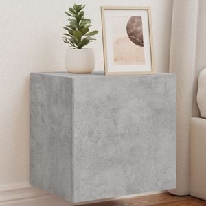Comoda TV de perete cu lumini LED vidaXL, gri beton, 40,5x35x40 cm