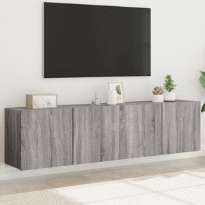 Comoda TV de perete vidaXL, 2 buc. gri sonoma, 80x30x41 cm