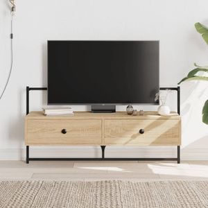 Comoda TV montat pe perete vidaXL, stejar sonoma, 100,5x30x51 cm, lemn