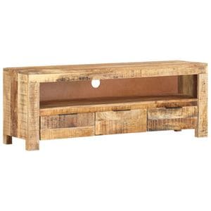 Comoda TV vidaXL, 110x30x40 cm, lemn de mango nefinisat