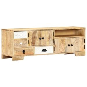Comoda TV vidaXL, 120 x 30 x 40 cm, lemn masiv de mango