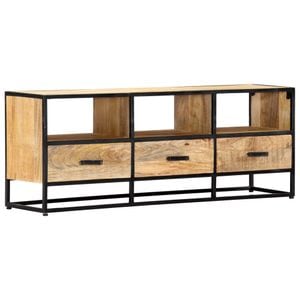 Comoda TV vidaXL, 120 x 30 x 45 cm, lemn masiv de mango
