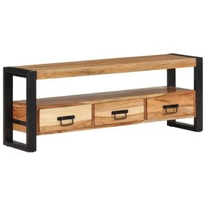 Comoda TV vidaXL, 120x30x45 cm, lemn masiv de acacia