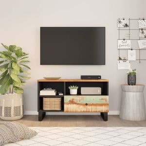 Comoda TV vidaXL, 80x33x46 cm, lemn masiv reciclat & lemn compozit