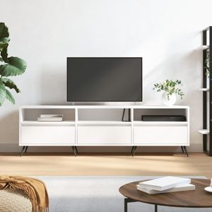 Comoda TV vidaXL, alb, 150x30x44,5 cm, lemn prelucrat