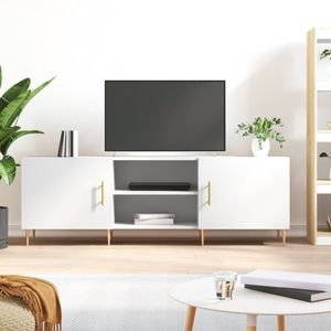 Comoda TV vidaXL, alb, 150x30x50 cm, lemn compozit