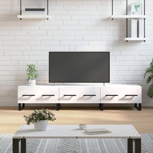 Comoda TV vidaXL, alb, 150x36x30 cm, lemn prelucrat