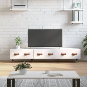Comoda TV vidaXL, alb, 150x36x30 cm, lemn prelucrat