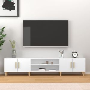 Comoda TV vidaXL, alb, 180x31,5x40 cm, lemn prelucrat