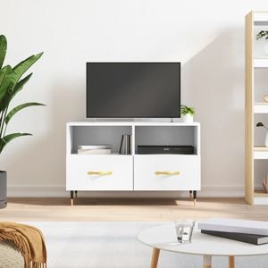 Comoda TV vidaXL, alb, 80x36x50 cm, lemn prelucrat