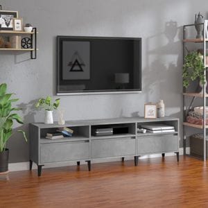 Comoda TV vidaXL, gri beton, 150x30x44,5 cm, lemn prelucrat