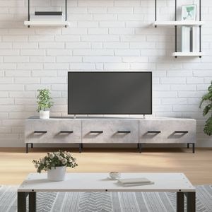 Comoda TV vidaXL, gri beton, 150x36x30 cm, lemn prelucrat