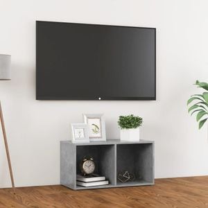 Comoda TV vidaXL, gri beton, 72x35x36,5 cm, PAL