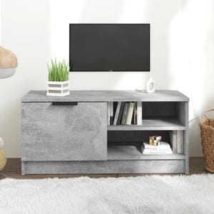 Comoda TV vidaXL, gri beton, 80x35x36,5 cm, lemn prelucrat