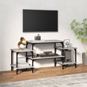 Comoda TV vidaXL, gri sonoma, 117x35x52 cm, lemn prelucrat