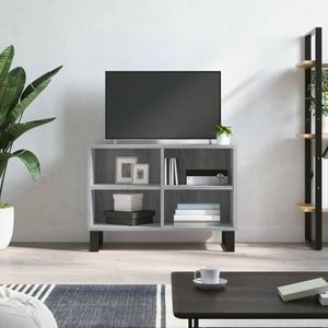 Comoda TV vidaXL, gri sonoma, 69,5x30x50 cm, lemn compozit
