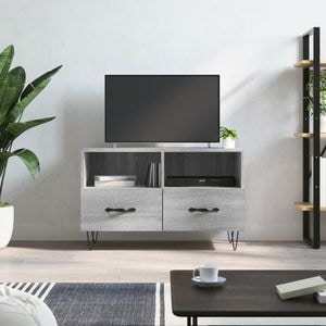 Comoda TV vidaXL, gri sonoma, 80x36x50 cm, lemn prelucrat