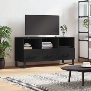 Comoda TV vidaXL, negru, 102x36x50 cm, lemn prelucrat