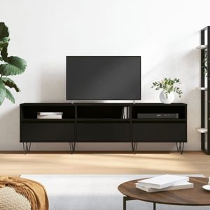 Comoda TV vidaXL, negru, 150x30x44,5 cm, lemn prelucrat