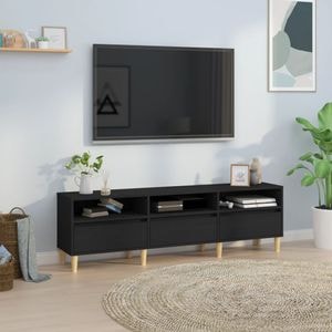 Comoda TV vidaXL, negru, 150x30x44,5 cm, lemn prelucrat