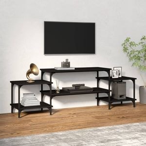 Comoda TV vidaXL, negru, 157x35x52 cm, lemn prelucrat