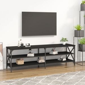 Comoda TV vidaXL, negru, 160x40x50 cm, lemn prelucrat