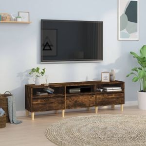 Comoda TV vidaXL, stejar fumuriu, 150x30x44,5 cm, lemn prelucrat