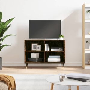 Comoda TV vidaXL, stejar fumuriu, 69,5x30x50 cm, lemn compozit