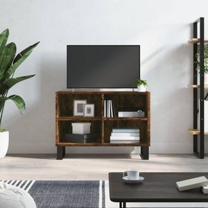 Comoda TV vidaXL, stejar fumuriu, 69,5x30x50 cm, lemn compozit