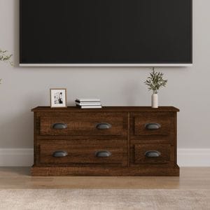 Comoda TV vidaXL, stejar maro, 100x35,5x45 cm, lemn prelucrat