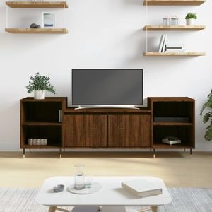 Comoda TV vidaXL, stejar maro, 160x35x55 cm, lemn prelucrat