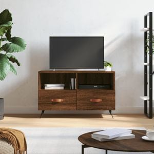Comoda TV vidaXL, stejar maro, 80x36x50 cm, lemn prelucrat