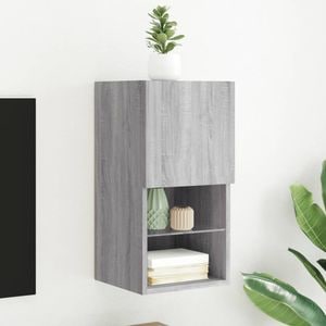 Comoda TV cu lumini LED vidaXL, gri sonoma, 30,5x30x60 cm