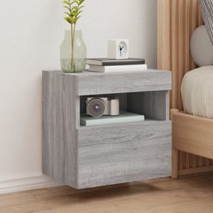 Comoda TV de perete cu lumini LED vidaXL, gri sonoma, 40x30x40 cm