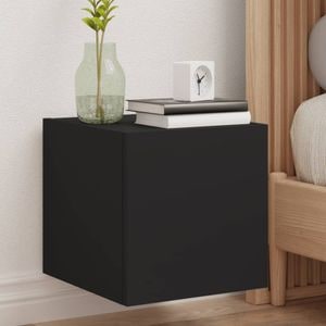 Comoda TV de perete cu lumini LED vidaXL, negru, 30,5x35x30 cm