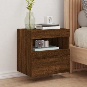 Comoda TV de perete cu lumini LED vidaXL, stejar maro, 40x30x40 cm