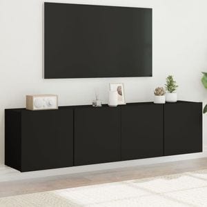 Comoda TV de perete vidaXL, 2 buc. negru, 80x30x41 cm