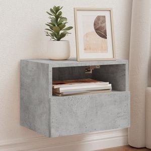 Comoda TV de perete vidaXL, gri beton, 40x30x30 cm, lemn prelucrat