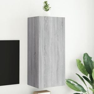 Comoda TV de perete vidaXL, gri sonoma 40,5x30x90 cm lemn prelucrat