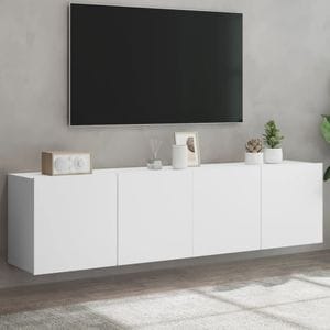 Comoda TV de perete vidaXL, 2 buc. alb, 80x30x41 cm