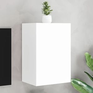 Comoda TV de perete vidaXL, alb, 40,5x30x60 cm, lemn prelucrat