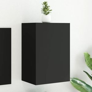 Comoda TV de perete vidaXL, negru, 40,5x30x60 cm, lemn prelucrat