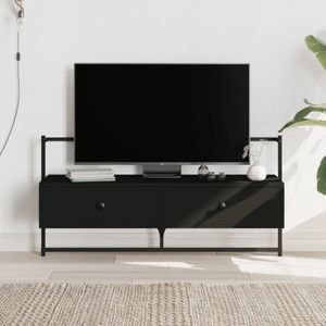 Comoda TV montat pe perete vidaXL, negru, 100.5x30x51 cm, lemn prelucrat