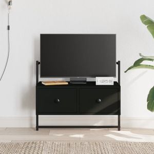 Comoda TV montat pe perete vidaXL, negru, 60,5x30x51 cm, lemn prelucrat