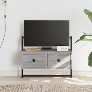 Comoda TV montat pe perete vidaXL, gri sonoma, 60,5x30x51 cm, lemn