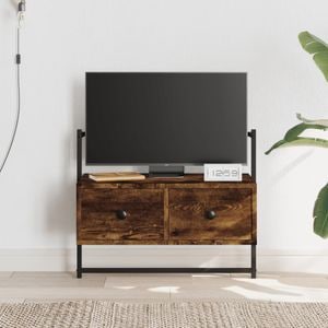 Comoda TV montat pe perete vidaXL, stejar fumuriu, 60,5x30x51 cm, lemn