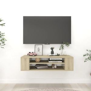 Comoda TV suspendat vidaXL, stejar Sonoma, 100x30x26,5 cm, PAL