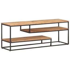 Comoda TV vidaXL, 130 x 30 x 45 cm, lemn masiv de acacia