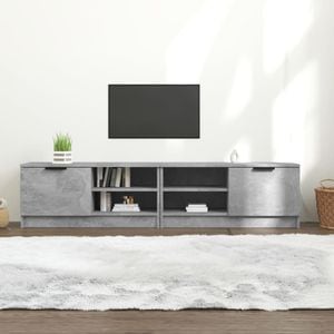 Comoda TV vidaXL, 2 buc., gri beton, 80x35x36,5 cm, lemn prelucrat