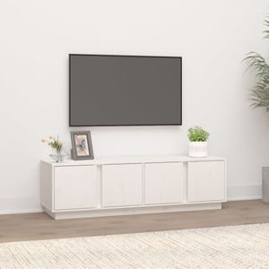 Comoda TV vidaXL, alb, 140x40x40 cm, lemn masiv de pin